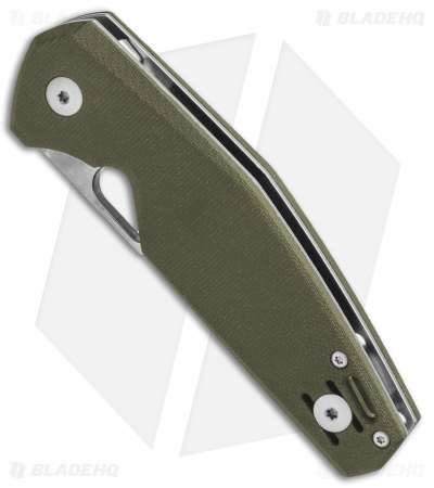 GiantMouse Vox/Anso ACE Nimbus Liner Lock Knife Green G-10 (3" Stonewash M390)