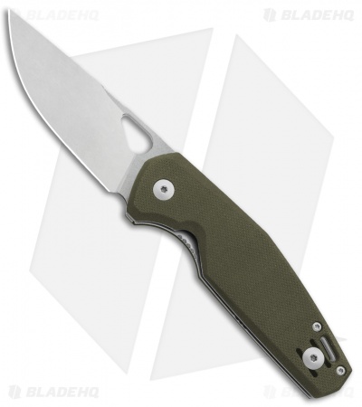 GiantMouse Vox/Anso ACE Nimbus Liner Lock Knife Green G-10 (3" Stonewash M390)