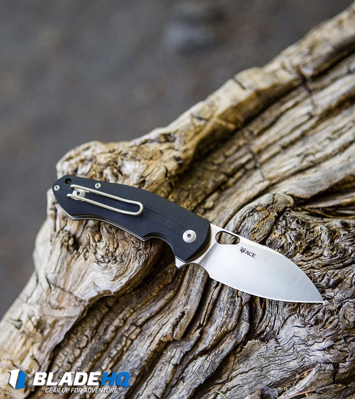 GiantMouse ACE Biblio - Flipper Knife | Green Micarta | Blade HQ