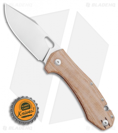 GiantMouse Vox/Anso ACE Grand Knife Natural Micarta (3.4" Satin)