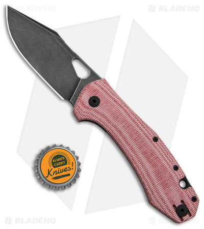 GiantMouse Vox/Anso ACE Grand Liner Lock Knife Red Micarta (3.4" Black SW)
