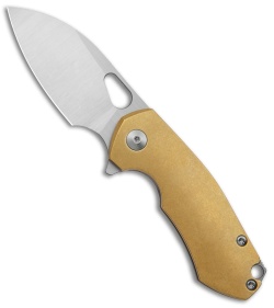 GiantMouse Vox/Anso Riv Frame Lock Knife Brass (2.5" Satin)