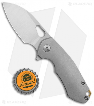 GiantMouse Vox/Anso Riv Frame Lock Knife Titanium (2.5" Satin)