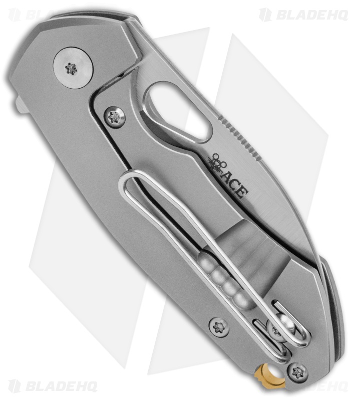 GiantMouse Vox/Anso Riv Frame Lock Knife Titanium (2.5" Satin)