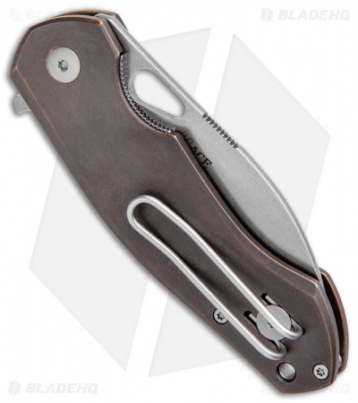 GiantMouse Vox/Anso ACE Biblio Flipper Knife Bronze (2.9" Stonewash M390)