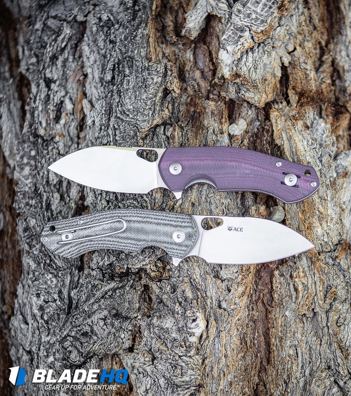 GiantMouse ACE Biblio - Flipper Knife | Black Micarta | Blade HQ