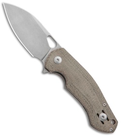 GiantMouse Vox/Anso ACE Biblio Knife Natural Micarta (2.9" Stonewash M390)