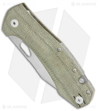 GiantMouse Vox/Anso ACE Grand Knife Green Canvas Micarta (3.4" Stonewash)