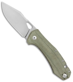 GiantMouse Vox/Anso ACE Grand Knife Green Canvas Micarta (3.4" Stonewash)