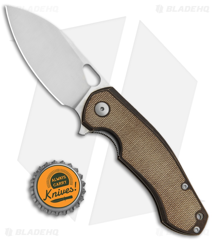 GiantMouse ACE Biblio - Flipper Knife | Bronze Titanium + Micarta