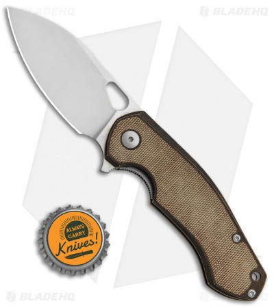 GiantMouse ACE Biblio - Flipper Knife | Bronze Titanium + Micarta