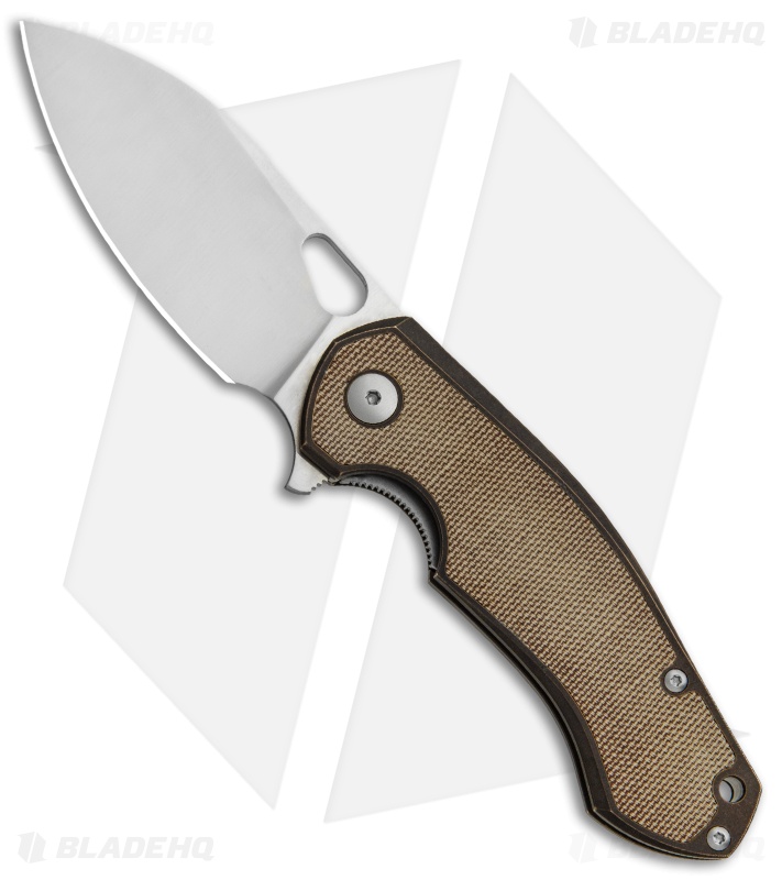 GiantMouse ACE Biblio - Flipper Knife | Bronze Titanium + Micarta
