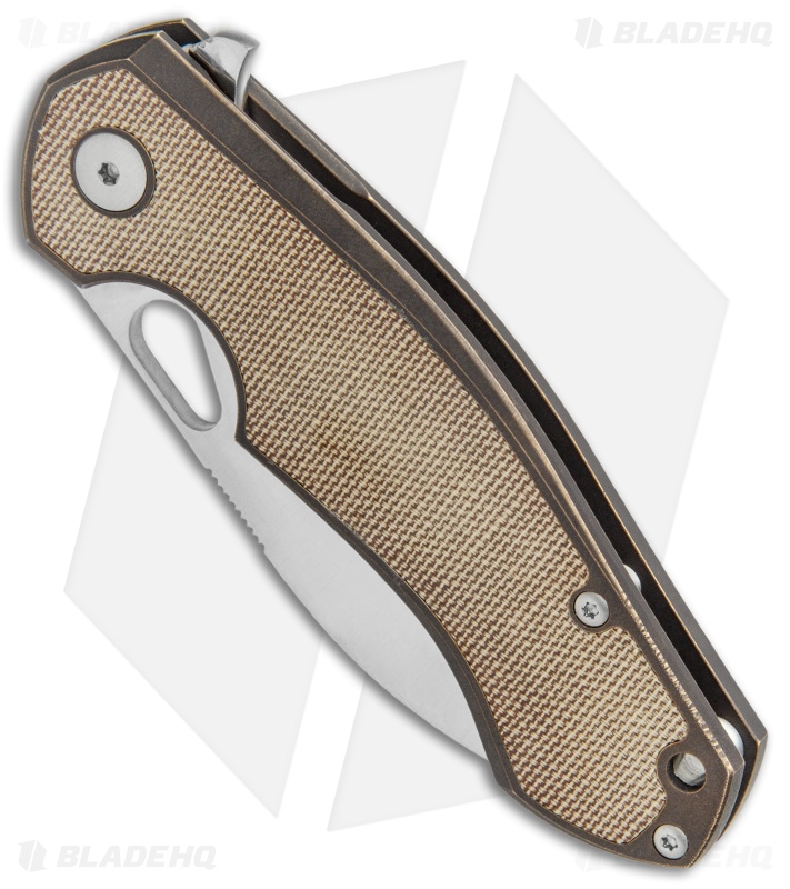 GiantMouse ACE Biblio - Flipper Knife | Bronze Titanium + Micarta