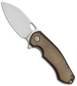 GiantMouse Vox/Anso Biblio Flipper Knife Dark Bronze w/ Micarta (2.9" Satin)