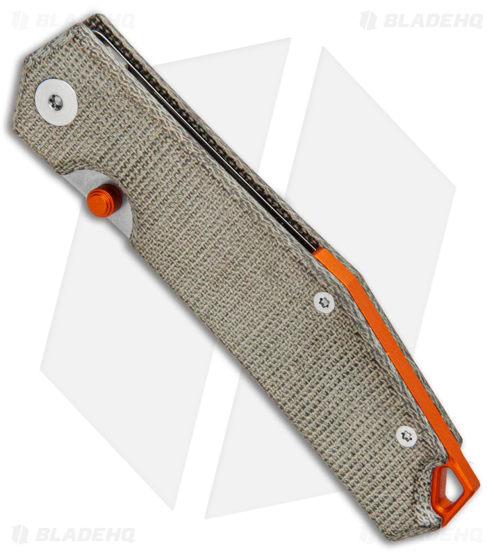 GiantMouse Vox/Anso ACE Clyde Liner Lock Knife Green Micarta (3" Stonewash)