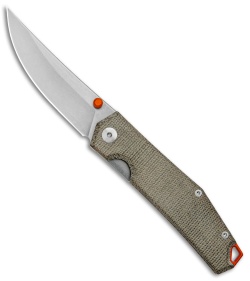 GiantMouse Vox/Anso ACE Clyde Liner Lock Knife Green Micarta (3" Stonewash)