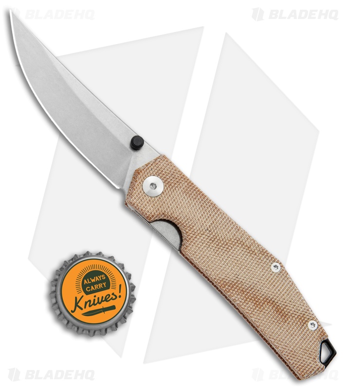 GiantMouse Vox/Anso ACE Clyde Liner Lock Knife Natural Micarta (3" Stonewash)