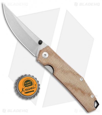 GiantMouse Vox/Anso ACE Clyde Liner Lock Knife Natural Micarta (3" Stonewash)