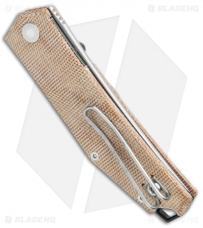 GiantMouse Vox/Anso ACE Clyde Liner Lock Knife Natural Micarta (3" Stonewash)