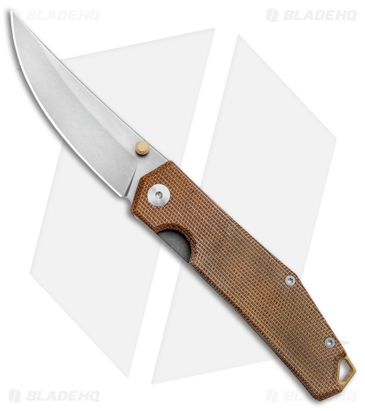 GiantMouse ACE Clyde - Liner Lock Knife | NaturalMicarta + Brass | BHQ