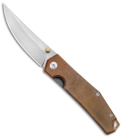 GiantMouse Vox/Anso ACE Clyde Liner Lock  Knife Natural Micarta (3" Stonewash)