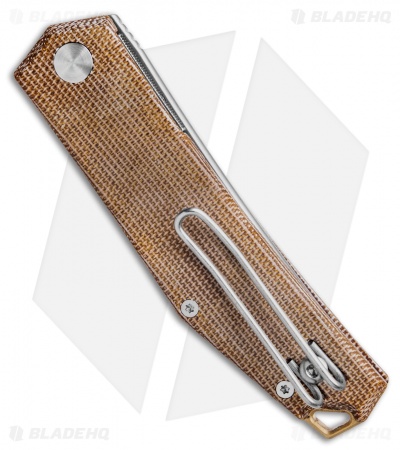 GiantMouse Vox/Anso ACE Clyde Liner Lock  Knife Natural Micarta (3" Stonewash)