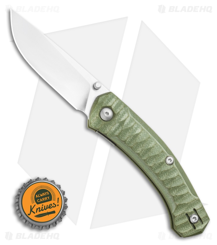 GiantMouse Vox/Anso ACE Iona Liner Lock Knife Green G-10 (2.9" Satin)