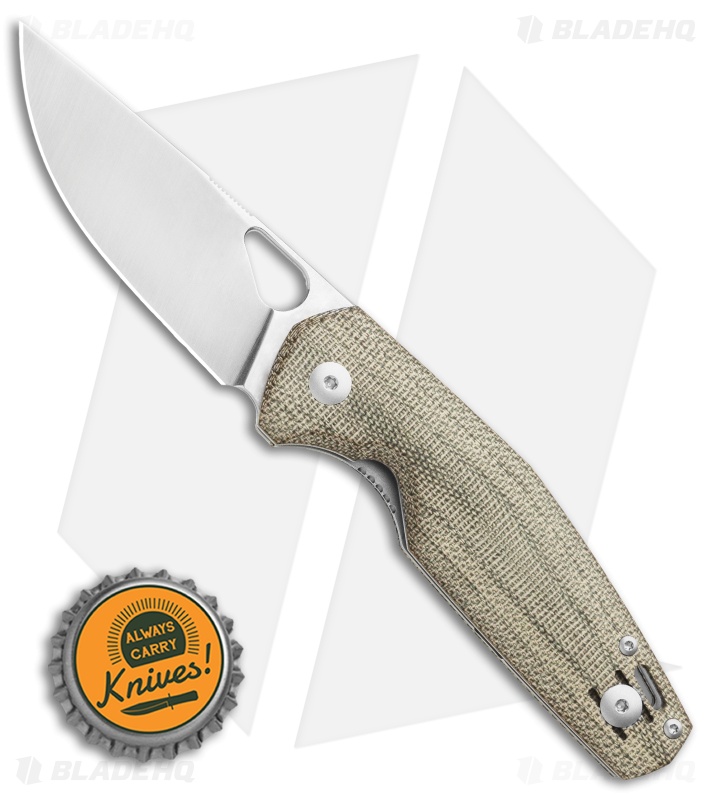 GiantMouse ACE Nimbus | Green Micarta Pocket Knife | Satin | Blade HQ