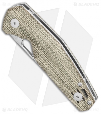 GiantMouse Vox/Anso ACE Nimbus V2 Liner Lock Knife  Green Micarta (3" Satin)