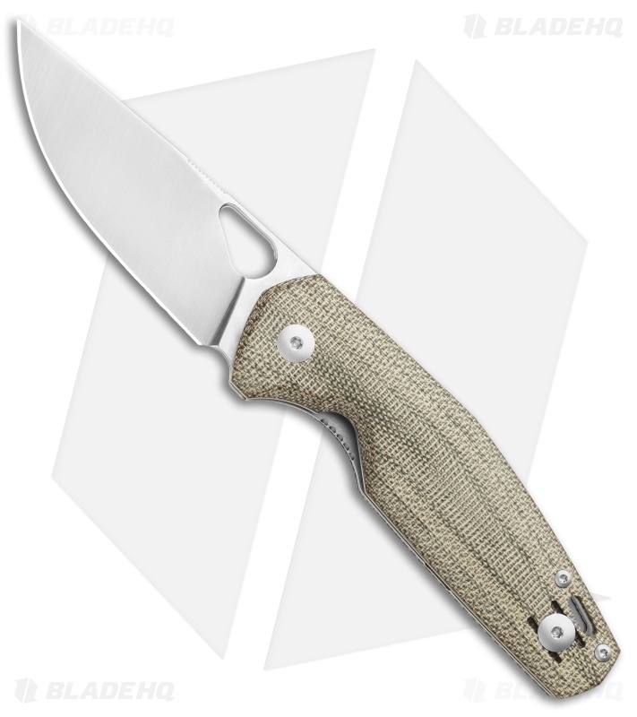 GiantMouse Vox/Anso ACE Nimbus V2 Liner Lock Knife  Green Micarta (3" Satin)