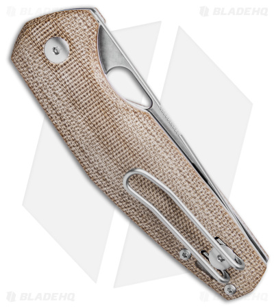 GiantMouse Vox/Anso ACE Nimbus V2 Liner Lock Knife  Natural Micarta (3" Satin)