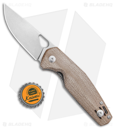 GiantMouse Vox/Anso ACE Nimbus V2 Liner Lock Knife  Natural Micarta (3" Satin)