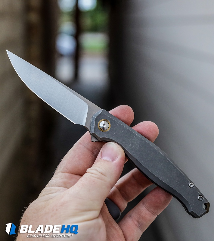 GiantMouse Vox/Anso ACE Sonoma Frame Lock Knife Tumbled Ti (3.3" Satin)