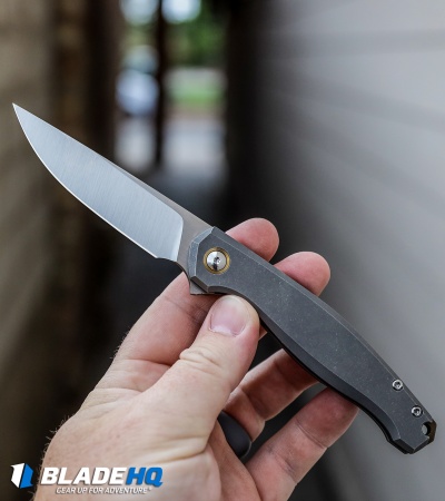 GiantMouse Vox/Anso ACE Sonoma Frame Lock Knife Tumbled Ti (3.3" Satin)