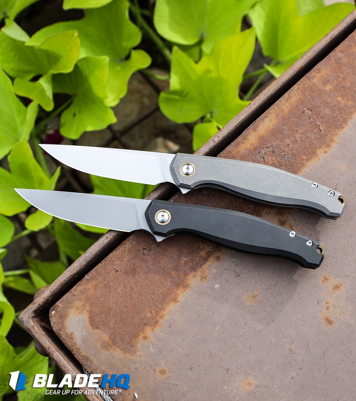 GiantMouse Vox/Anso ACE Sonoma Frame Lock Knife Tumbled Ti (3.3" Satin)