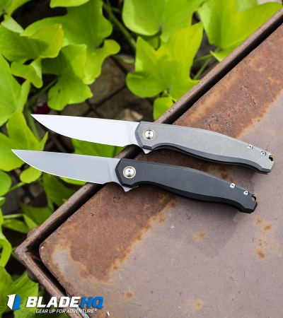 GiantMouse Vox/Anso ACE Sonoma Frame Lock Knife Tumbled Ti (3.3" Satin)