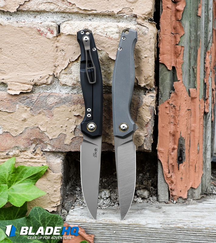 GiantMouse ACE Sonoma - Liner Lock Knife | Tumbled Ti | Blade HQ