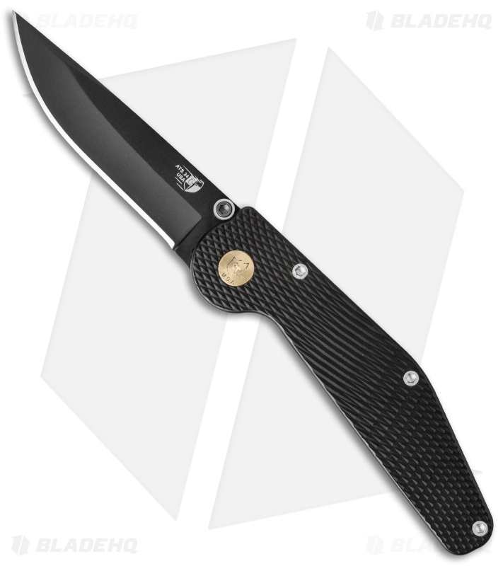 GT Knives Police Drop Point Manual Knife (3.625" Black) GT101