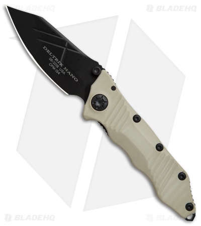 Guardian Tactical Deltrix Nano Combat Folder Knife Desert Tan G-10 (3.1" Black)