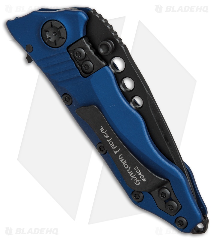 Guardian Tactical Helix Nano Tanto Flipper Knife Blue (3.125" Black)