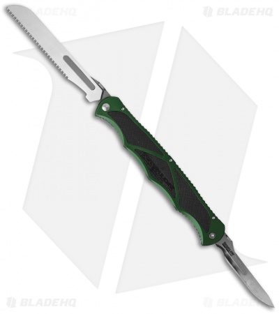 Havalon Hydra Double Blade Knife Green w/ 17 Replacement Blades & Nylon Case