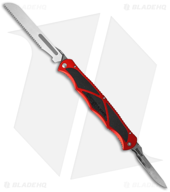 Havalon Hydra Double Blade Knife Red w/ 17 Replacement Blades & Nylon Case