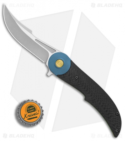 HEAdesigns Equilibrium V2 Bolster Lock Flipper Knife Carbon Fiber/Blue Ti