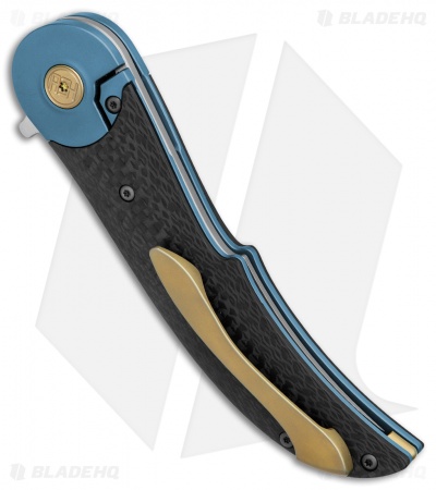 HEAdesigns Equilibrium V2 Bolster Lock Flipper Knife Carbon Fiber/Blue Ti