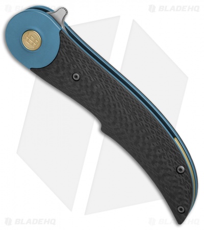 HEAdesigns Equilibrium V2 Bolster Lock Flipper Knife Carbon Fiber/Blue Ti