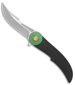 HEAdesigns Equilibrium V2 Bolster Lock Flipper Knife Carbon Fiber/Green Ti