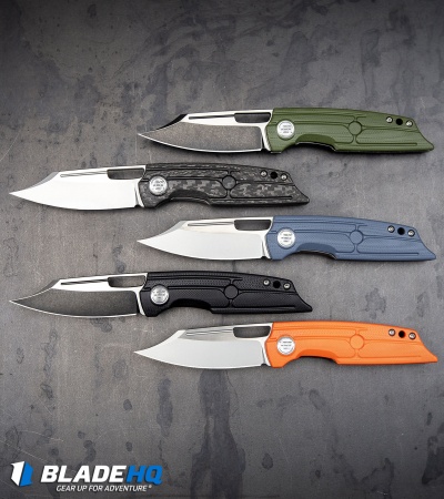 HEAdesigns Hunter Front Flipper Knife OD Green G-10/Ti (2.9" Two-Tone)