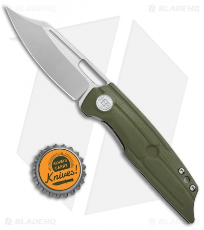 HEAdesigns Hunter Front Flipper Knife OD Green G-10/Ti (2.9" Two-Tone)