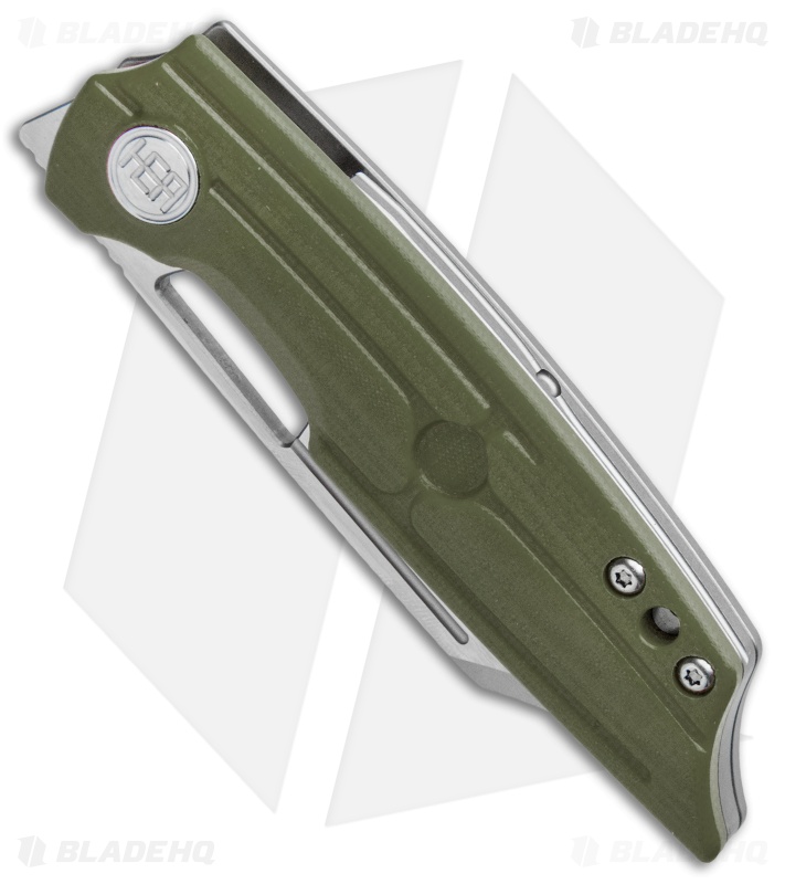 HEAdesigns Hunter Front Flipper Knife OD Green G-10/Ti (2.9" Two-Tone)