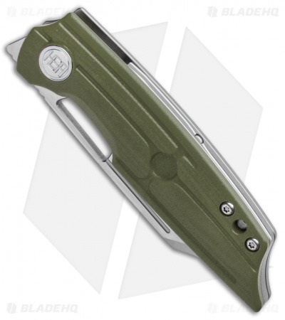 HEAdesigns Hunter Front Flipper Knife OD Green G-10/Ti (2.9" Two-Tone)